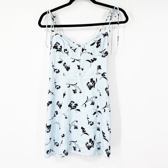 Aritzia Wilfred Fable Heatwave Blue Floral Mini Dress - Picture 1 of 6